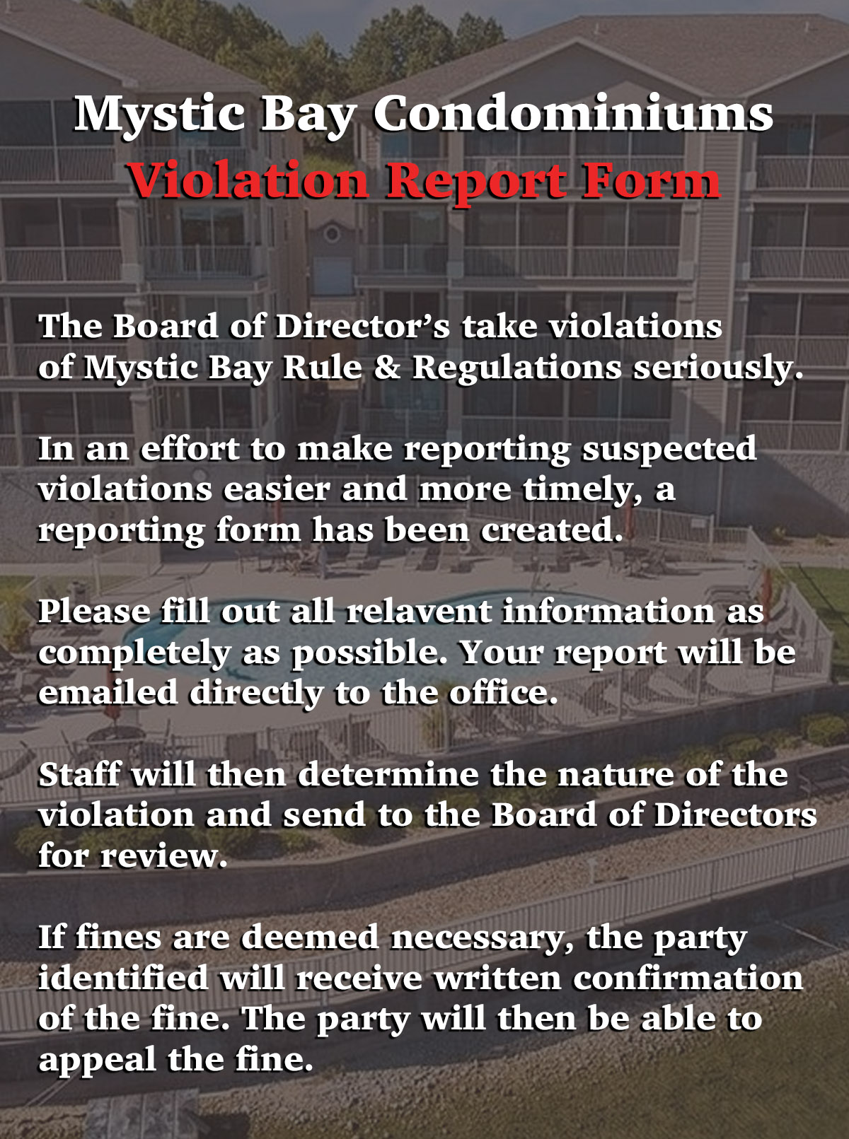 Violoation Report Info